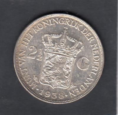 Beschrijving: 2 1/2 Gulden WILHELMINA